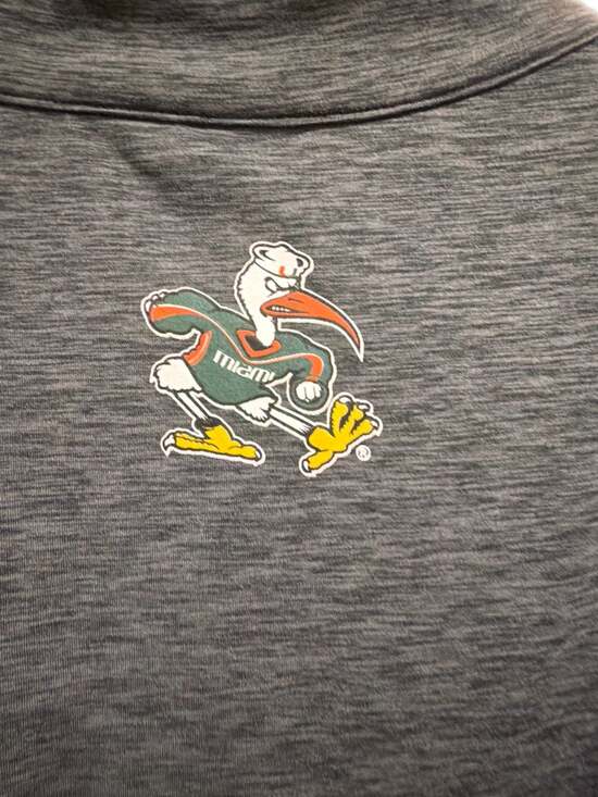 Miami Hurricanes Colosseum 3XL Heathered Charcoal & Orange Quarter-Zip Pullover - Picture 6 of 6